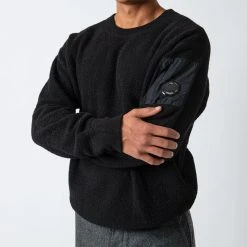 C.P. Company LAMBSWOOL CREW NECK BLACK