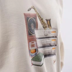 Drole De Monsieur LE SWEATSHIRT SAXOPHONE CREAM -jupiter shop DSC 7091