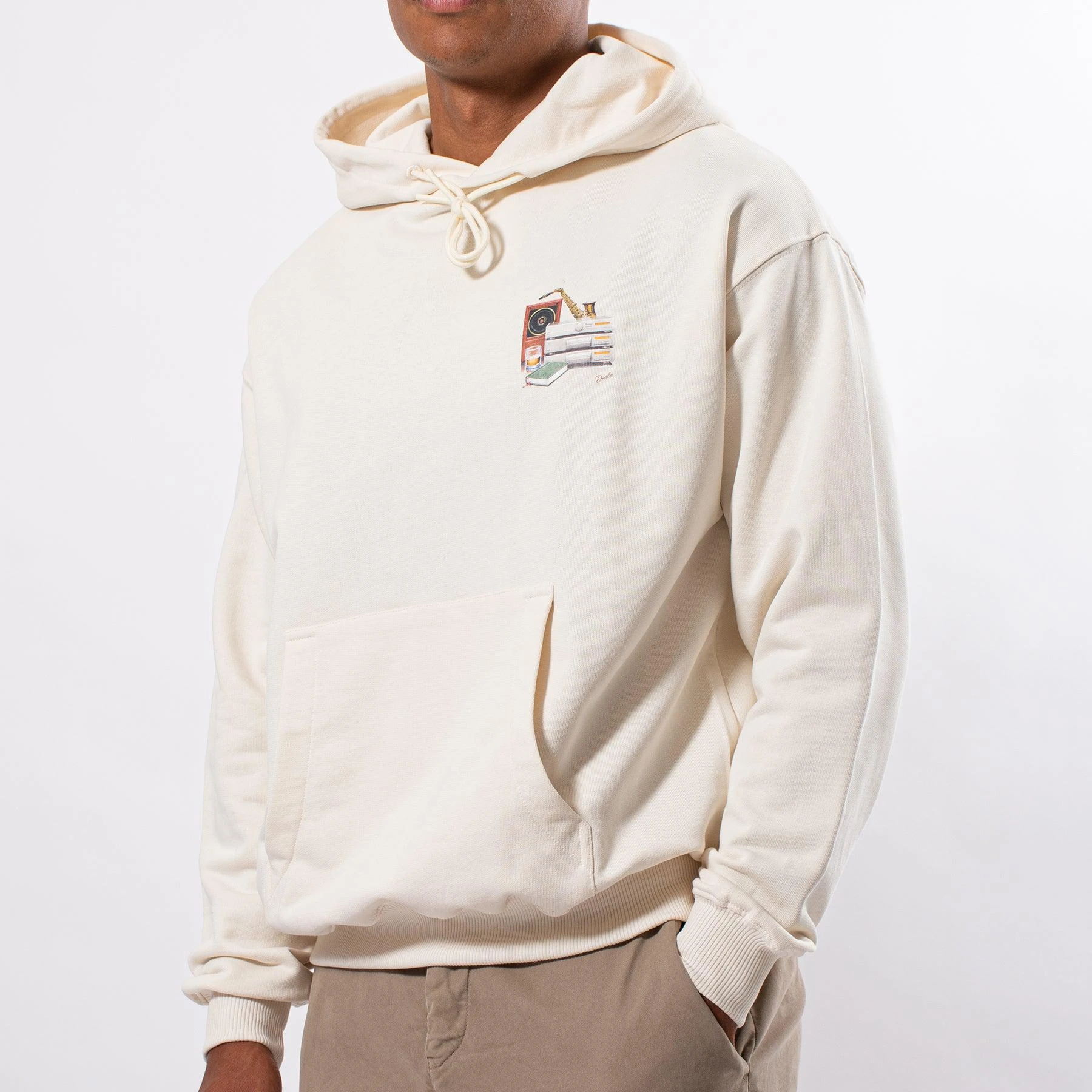 Drole De Monsieur LE HOODIE SAXOPHONE CREAM 3 Drole De Monsieur LE HOODIE SAXOPHONE CREAM