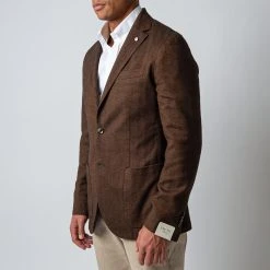 L.B.M.1911 JACK REG HERRINGBONE BLAZER BROWN -jupiter shop DSC 7875