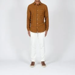 NN07 ERRICO LONG SLEEVE SHIRT ORANGE CHECK