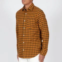 NN07 ERRICO LONG SLEEVE SHIRT ORANGE CHECK -jupiter shop ERRICO LONG SLEEVE SHIRT ORANGE CHECK SKJORTA NN07 Jupiter Kungsgatan Norrlandsgatan Stockholm 3