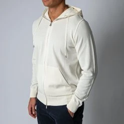 Filippo De Laurentiis LUXURY CREPED COTTON HOODIE CREAM -jupiter shop FILIPPODELAURENTIISHOODIE 3 20f8f671 dd15 4a24 8522 50dc8f55da6b