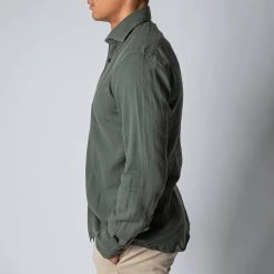 XACUS LUXURY MUSSOLA FLANNEL SHIRT ARMY -jupiter shop FILIPPODELAURENTIISSKJORTA 4