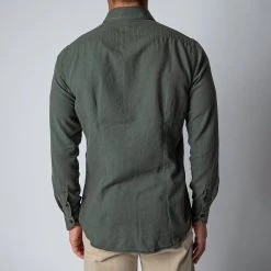 XACUS LUXURY MUSSOLA FLANNEL SHIRT ARMY -jupiter shop FILIPPODELAURENTIISSKJORTA 5