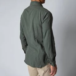 XACUS LUXURY MUSSOLA FLANNEL SHIRT ARMY -jupiter shop FILIPPODELAURENTIISSKJORTA 6
