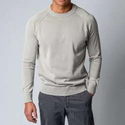 Filippo De Laurentiis LUXURY CREPED COTTON SWEATER TAUPE