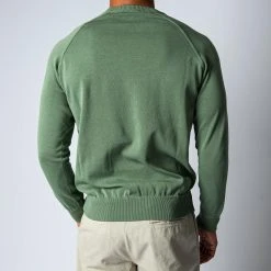 Filippo De Laurentiis LUXURY CREPED COTTON SWEATER GREEN -jupiter shop FILIPPODELAURENTIISTROJA 4 3e85e68e 327d 478c a430 c6fd38624abd