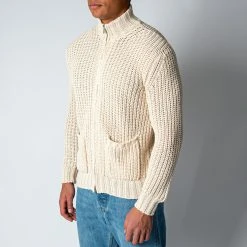 Filippo De Laurentiis LUXURY ZIP CARDIGAN CREAM -jupiter shop FILIPPODELAURENTIISTROJA 4 845040c0 c9f8 4698 b0d5 b024d6c5d834