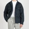 XACUS GABARDINE COTTON LINEN OVERSHIRT NAVY -jupiter shop GABARDINE COTTON LINEN OVERSHIRT NAVY HYBRIDSKJORTA XACUS Jupiter Kungsgatan Norrlandsgatan Stockholm