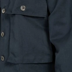 XACUS GABARDINE COTTON LINEN OVERSHIRT NAVY -jupiter shop GABARDINE COTTON LINEN OVERSHIRT NAVY HYBRIDSKJORTA XACUS Jupiter Kungsgatan Norrlandsgatan Stockholm 6