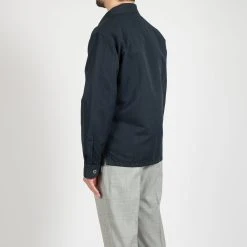 XACUS GABARDINE COTTON LINEN OVERSHIRT NAVY -jupiter shop GABARDINE COTTON LINEN OVERSHIRT NAVY HYBRIDSKJORTA XACUS Jupiter Kungsgatan Norrlandsgatan Stockholm 7