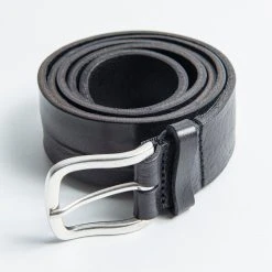 GAVAZZENI CLASSIC LEATHER BELT BLACK