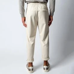 HARRIS WHARF LONDON JOGGING TROUSER TECHNO VISCOSE IVORY -jupiter shop HARRISWHARFBYXA 6