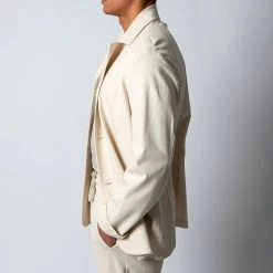 HARRIS WHARF LONDON DROPPED SHOULDER TECHNO VISCOSE JACKET IVORY -jupiter shop HARRISWHARFKAVAJ 5