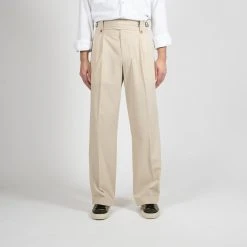 HAVERSACK HIGH WAISTED GABARDINE TROUSER BEIGE