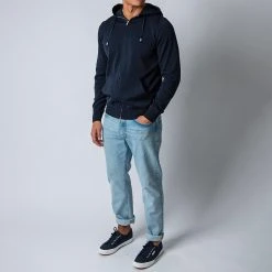 Filippo De Laurentiis LUXURY CREPED COTTON HOODIE NAVY -jupiter shop HOODIEFILIPPODELAURENTIIS 1