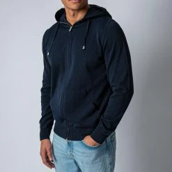 Filippo De Laurentiis LUXURY CREPED COTTON HOODIE NAVY -jupiter shop HOODIEFILIPPODELAURENTIIS 3