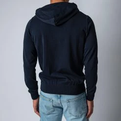 Filippo De Laurentiis LUXURY CREPED COTTON HOODIE NAVY -jupiter shop HOODIEFILIPPODELAURENTIIS 6