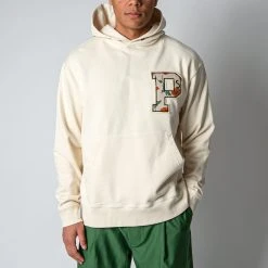 President's PATCHED HOODED SWEATER ECRU