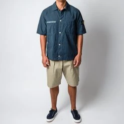 Stone Island COTTON MIX OVERSHIRT DARK BLUE -jupiter shop HYBRIDSKJORTASTONEISLAND 2