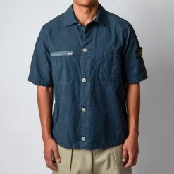 Stone Island COTTON MIX OVERSHIRT DARK BLUE