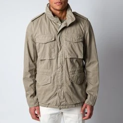 ASPESI COTTON GABARDINE MINIFIELD JACKET KHAKI