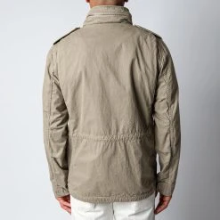 ASPESI COTTON GABARDINE MINIFIELD JACKET KHAKI -jupiter shop JACKAASPESI 5