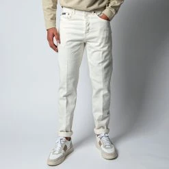 Lardini JIMMY DENIM DYED TROUSER WHITE
