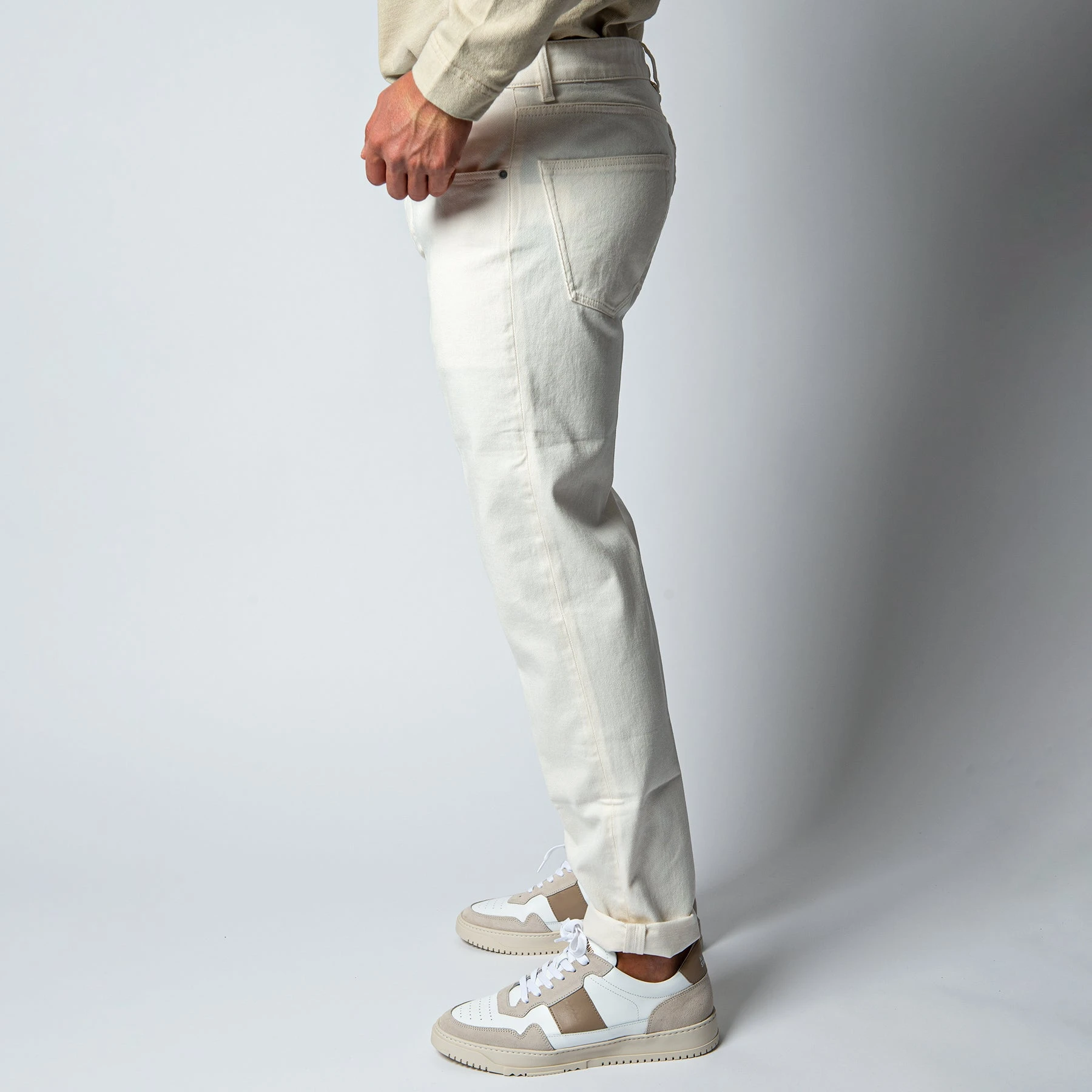 Lardini JIMMY DENIM DYED TROUSER WHITE 5 Lardini JIMMY DENIM DYED TROUSER WHITE - Bild 3