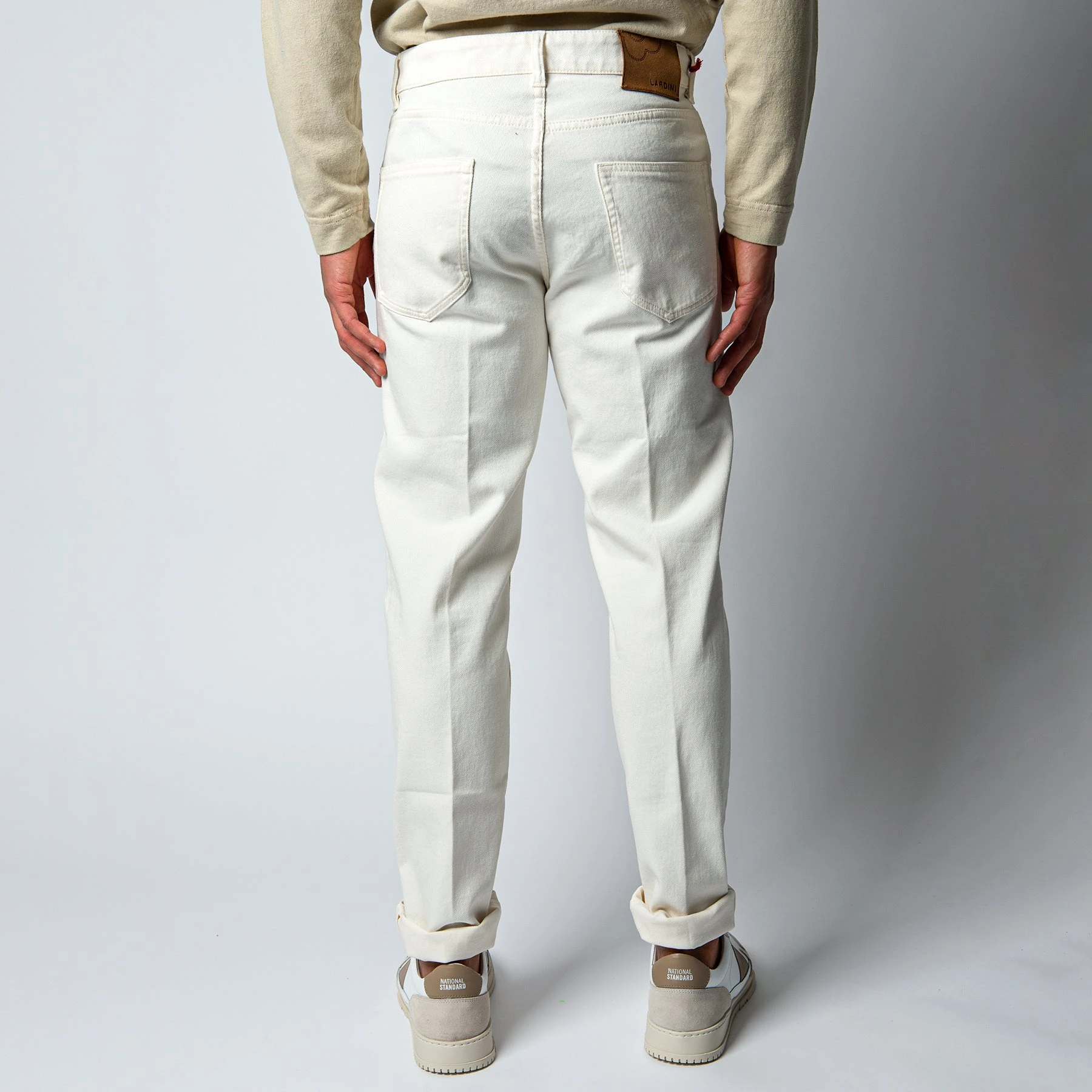 Lardini JIMMY DENIM DYED TROUSER WHITE 7 Lardini JIMMY DENIM DYED TROUSER WHITE - Bild 5