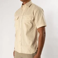 XACUS SHORT SLEEVE SHIRT WITH POCKETS BEIGE -jupiter shop JUPITERHERRMODEKLADERSTOCKHOLM 105