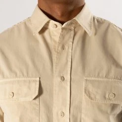 XACUS SHORT SLEEVE SHIRT WITH POCKETS BEIGE -jupiter shop JUPITERHERRMODEKLADERSTOCKHOLM 115