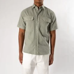 XACUS SHORT SLEEVE SHIRT WITH POCKETS GREEN -jupiter shop JUPITERHERRMODEKLADERSTOCKHOLM 40