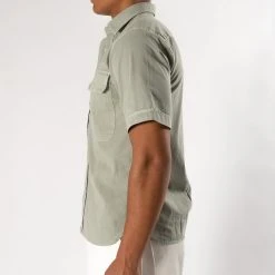 XACUS SHORT SLEEVE SHIRT WITH POCKETS GREEN -jupiter shop JUPITERHERRMODEKLADERSTOCKHOLM 42