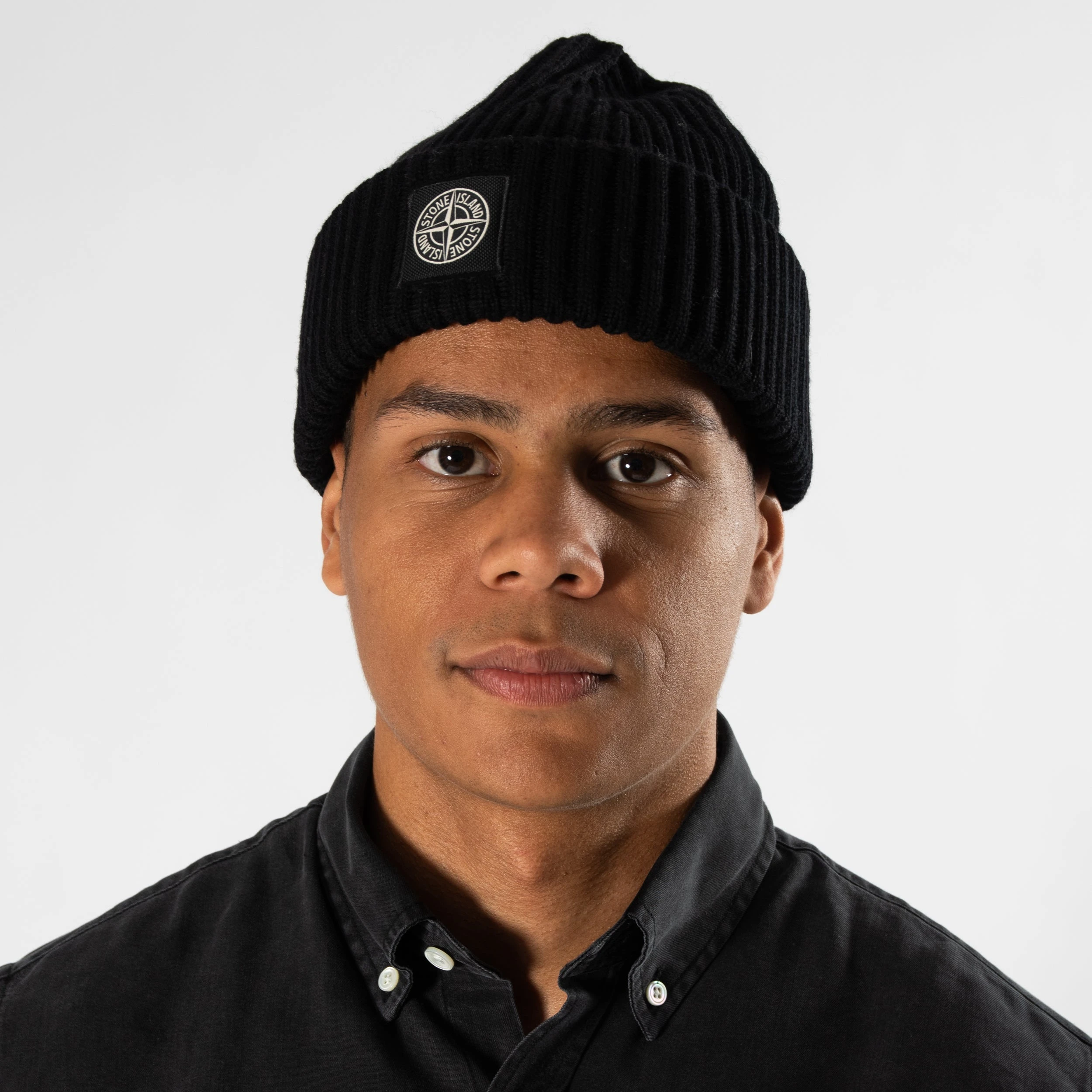 Stone Island WOOL RIB KNIT BEANIE BLACK 4 Stone Island WOOL RIB KNIT BEANIE BLACK - Bild 2