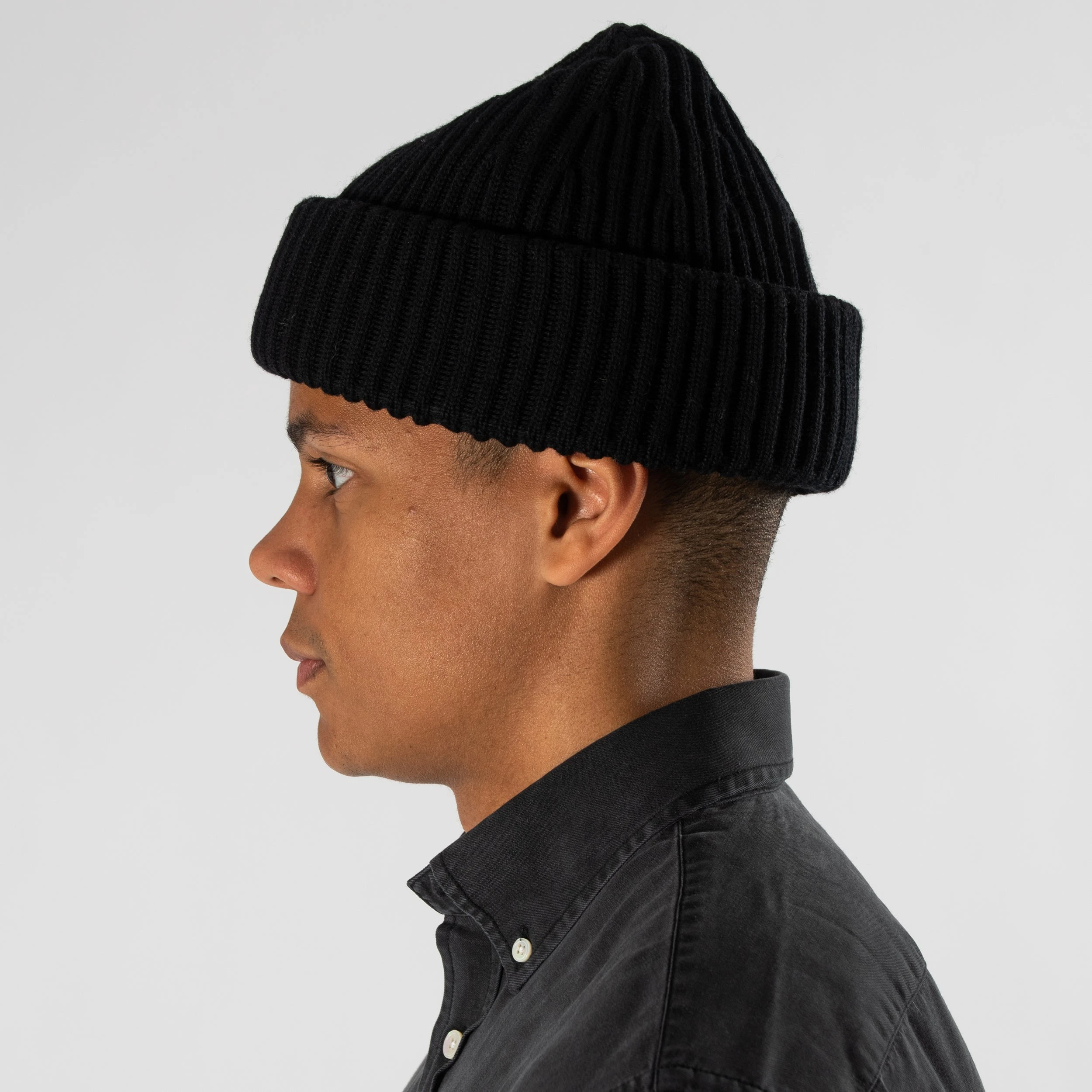 Stone Island WOOL RIB KNIT BEANIE BLACK 5 Stone Island WOOL RIB KNIT BEANIE BLACK - Bild 3