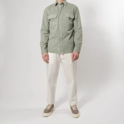 XACUS TWILL SHIRT WITH POCKET LIGHT GREEN -jupiter shop JUPITERKLADERNORRLANDSGATANKUNGSGATANSTOCKHOLM 109