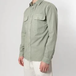 XACUS TWILL SHIRT WITH POCKET LIGHT GREEN -jupiter shop JUPITERKLADERNORRLANDSGATANKUNGSGATANSTOCKHOLM 111