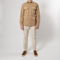 XACUS TWILL SHIRT WITH POCKET KHAKI -jupiter shop JUPITERKLADERNORRLANDSGATANKUNGSGATANSTOCKHOLM 41