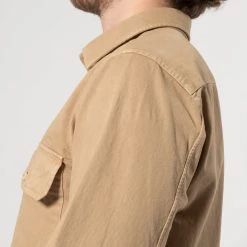 XACUS TWILL SHIRT WITH POCKET KHAKI -jupiter shop JUPITERKLADERNORRLANDSGATANKUNGSGATANSTOCKHOLM 50