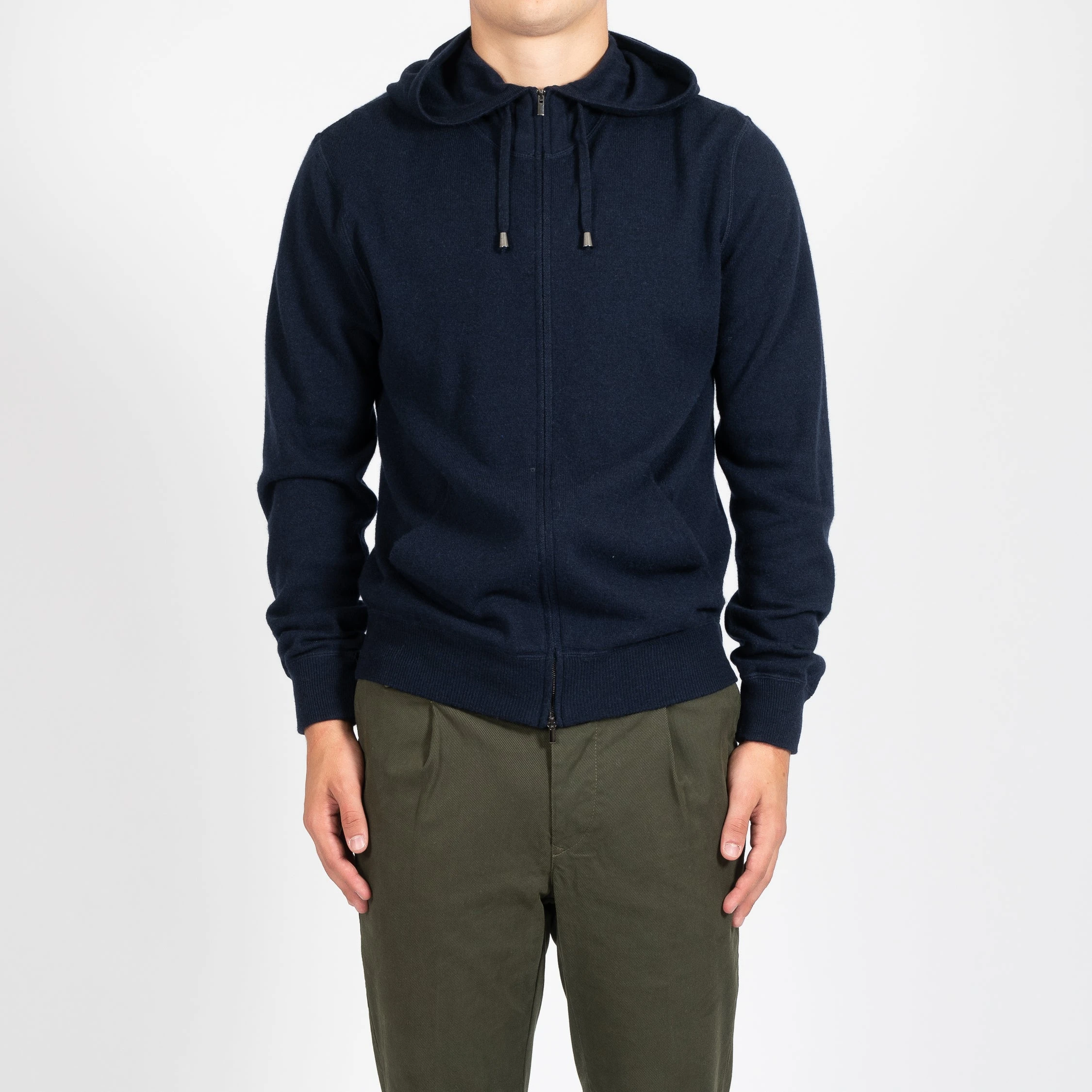 Filippo De Laurentiis LUXURY WOOL CASHMERE ZIP HOODIE NAVY 3 Filippo De Laurentiis LUXURY WOOL CASHMERE ZIP HOODIE NAVY