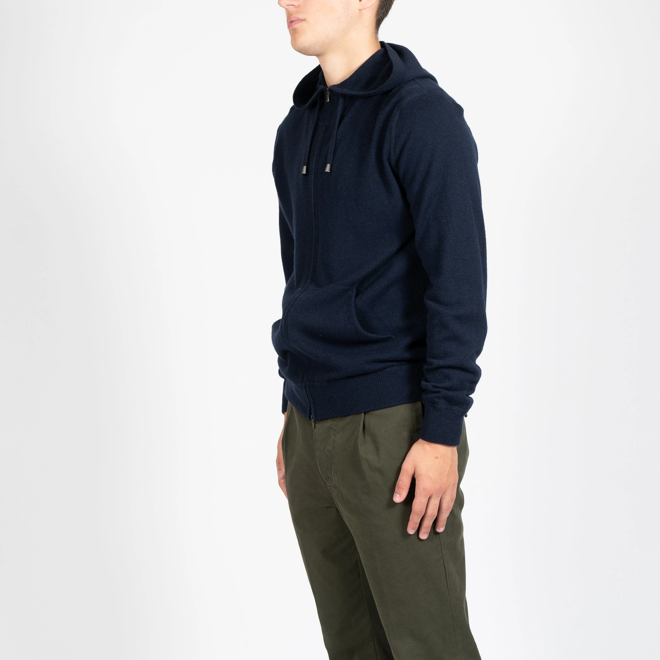 Filippo De Laurentiis LUXURY WOOL CASHMERE ZIP HOODIE NAVY 5 Filippo De Laurentiis LUXURY WOOL CASHMERE ZIP HOODIE NAVY - Bild 3