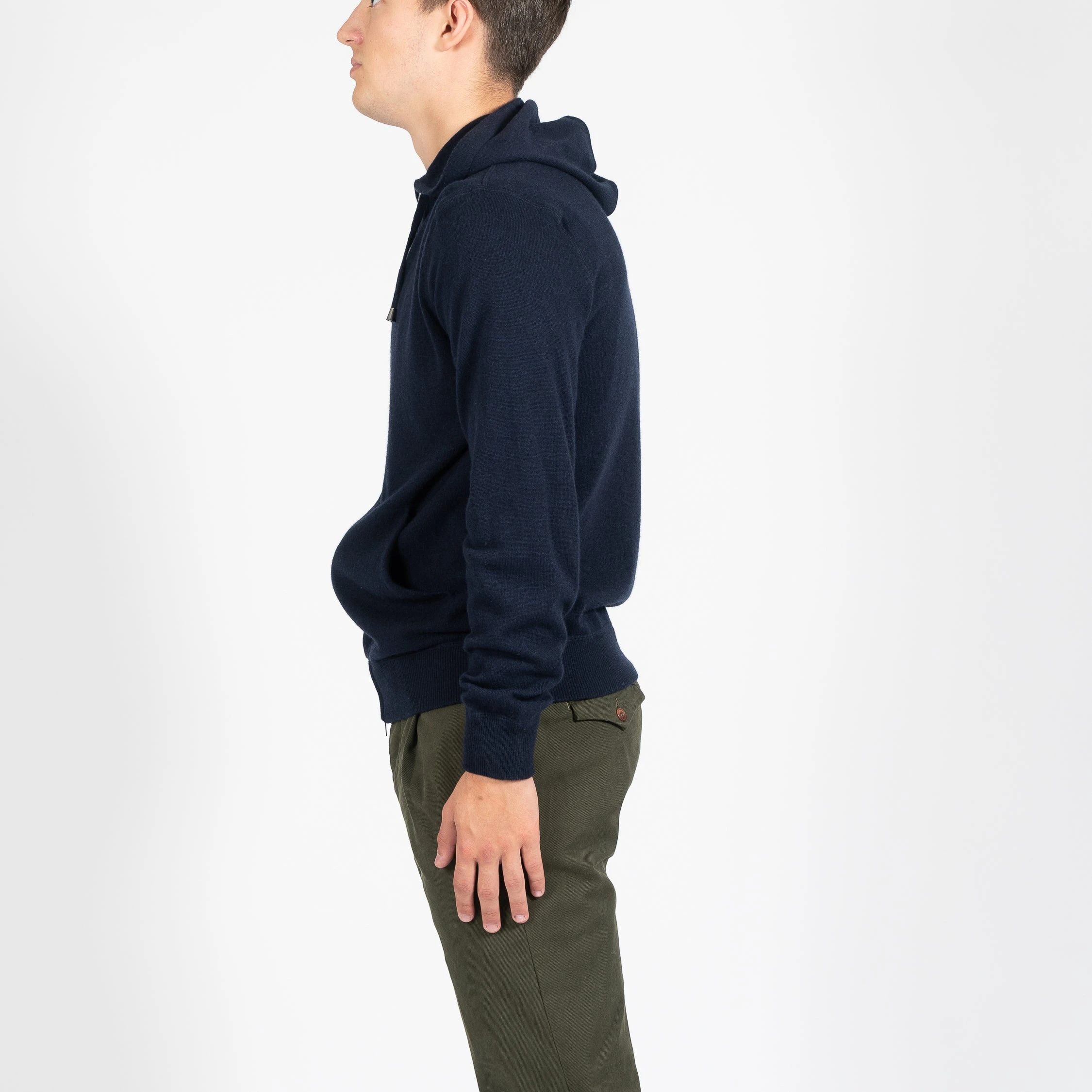 Filippo De Laurentiis LUXURY WOOL CASHMERE ZIP HOODIE NAVY 6 Filippo De Laurentiis LUXURY WOOL CASHMERE ZIP HOODIE NAVY - Bild 4