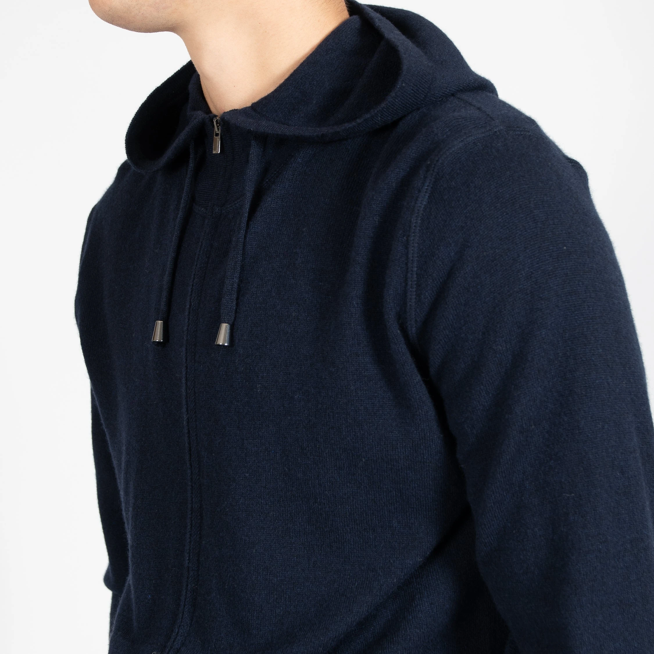 Filippo De Laurentiis LUXURY WOOL CASHMERE ZIP HOODIE NAVY 4 Filippo De Laurentiis LUXURY WOOL CASHMERE ZIP HOODIE NAVY - Bild 2