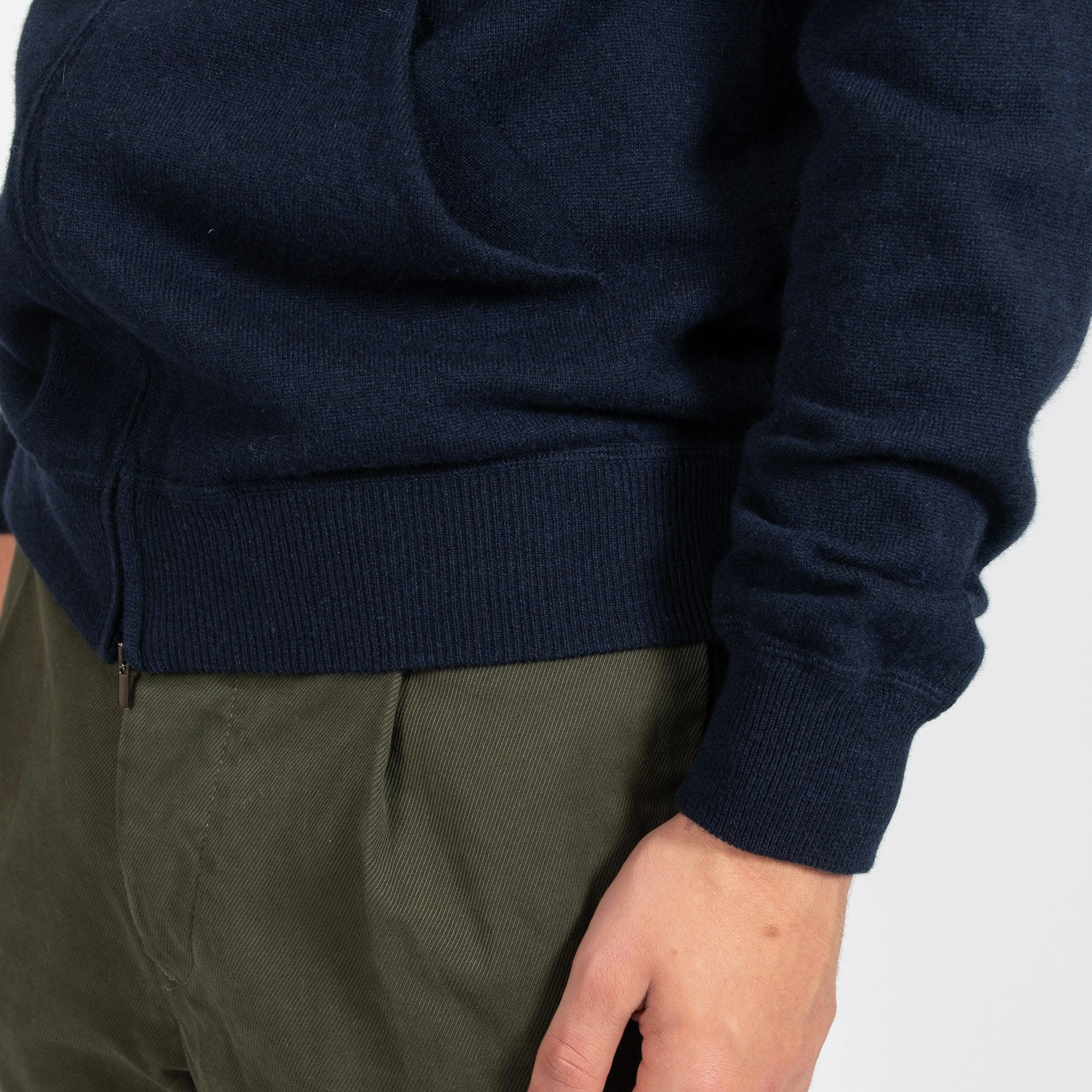 Filippo De Laurentiis LUXURY WOOL CASHMERE ZIP HOODIE NAVY 8 Filippo De Laurentiis LUXURY WOOL CASHMERE ZIP HOODIE NAVY - Bild 6