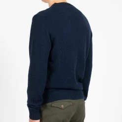 Filippo De Laurentiis LUXURY WOOL CASHMERE CREWNECK NAVY -jupiter shop JUPITERNORRLANDSGATANSTOCKHOLMAW21 122