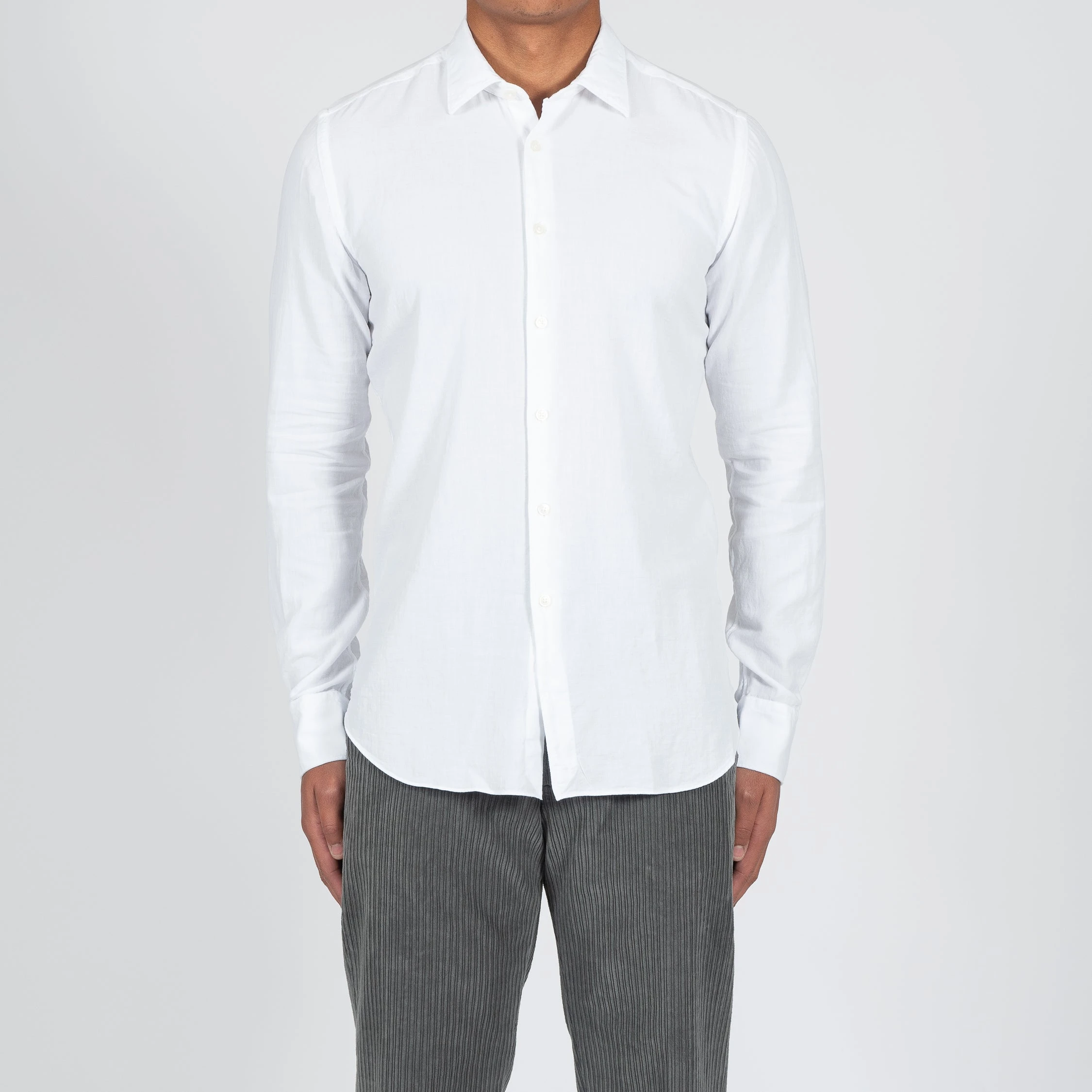 XACUS LUXURY MUSSOLA FLANNEL SHIRT WHITE 3 XACUS LUXURY MUSSOLA FLANNEL SHIRT WHITE