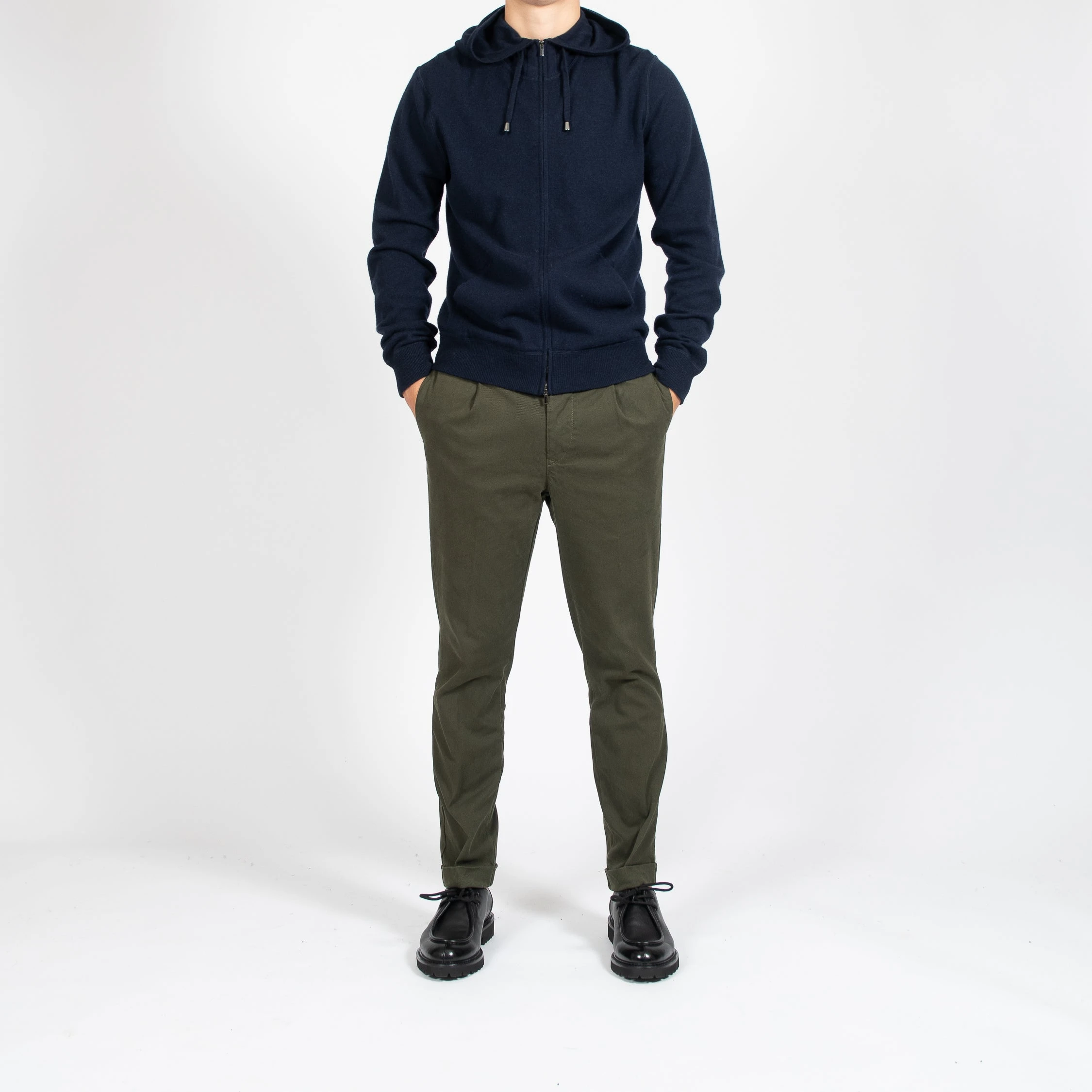 Filippo De Laurentiis LUXURY WOOL CASHMERE ZIP HOODIE NAVY 10 Filippo De Laurentiis LUXURY WOOL CASHMERE ZIP HOODIE NAVY - Bild 8