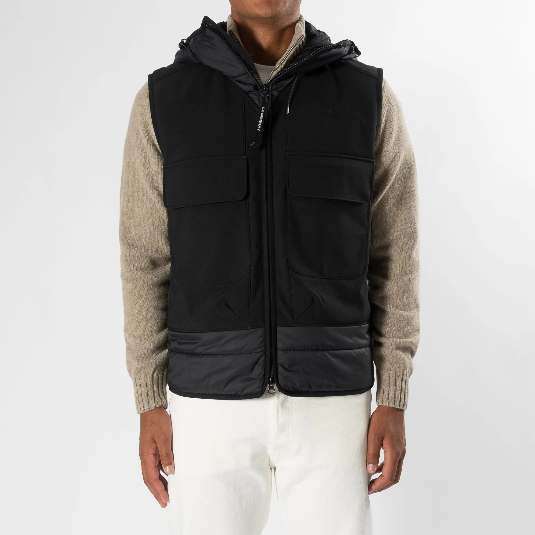 C.P. Company GARMENT DYED GOGGLE VEST BLACK 3 C.P. Company GARMENT DYED GOGGLE VEST BLACK